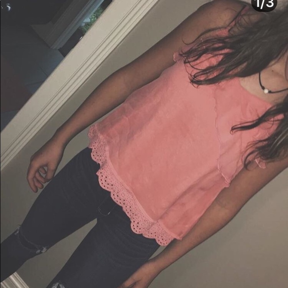 Super cute summery coral pink shirt:))